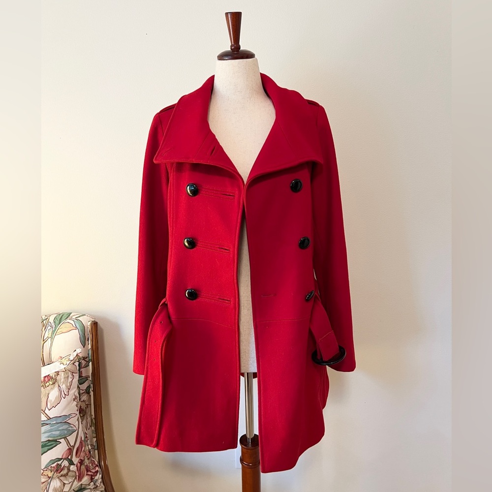 GUESS Wool Blend Pea Coat Medium